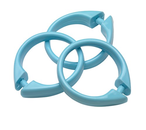 Carnation Home Fashions "Snap" Plastic Shower Curtain Hooks, Light Blue