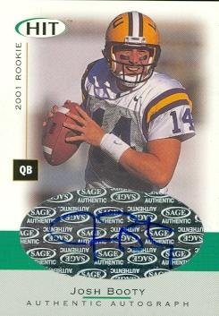 Josh Booty Autographed/Hand Signed football card (LSU) 2001 SAGE HIT Rookie #A34