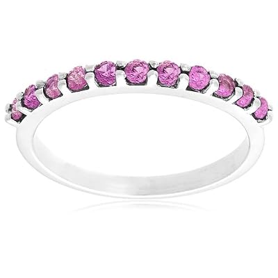 10k White Gold Pink Sapphire Ring