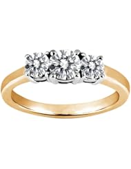 0.74 Ct Round H/I Diamond G/H Diamond 18K Yellow Gold Ring