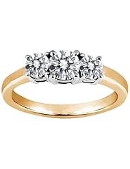 1.04 Ct Round H/I Diamond G/H Diamond 14K Yellow Gold Ring