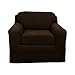 Maytex Pixel Ultra Soft Stretch 2 Piece Arm Furniture Cover, Chocolate Brown Chair Slipcover, Model:4300513