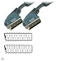 Ex-Pro Ultra Pro 5m Gold Metal Plug Scart Cable Lead, 21 Pin, Oxy Free OFC, Fully Screened, Ferrite Suppressors, Metal Housing. 5 Meter