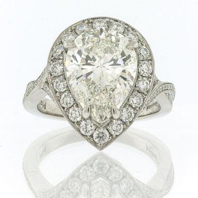 5.36ct Pear Shape Diamond Engagement Anniversary Ring