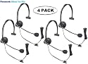 Panasonic Hands-Free Headset with Comfort Fit Headband 4 Pack For The Panasonic KX-TG1034S - KX-TG1034B - KX-TG1034M & KX-TG1034T Dect 6.0 Series 4 Handset Cordless Phone with Answering System