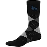 MLB L.A. Dodgers Black Argyle Dress Socks