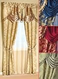 All In One Curtain Set   56 W x 63 L Curtains Color Burgundy