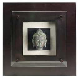 Bronze Buddha Head Shadow Box