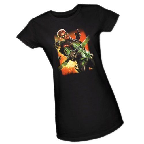  Green Arrow #1 -- DC Comics - The New 52 Crop Sleeve Fitted Juniors T-Shirt