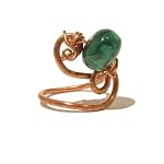 Malachite Ring 03 Wire Wrapped Green Copper Rondelle Bead Crystal Healing Gemstone Natural Stone Size 5