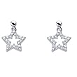 14Kt White Gold Petite Diamond Star Earrings