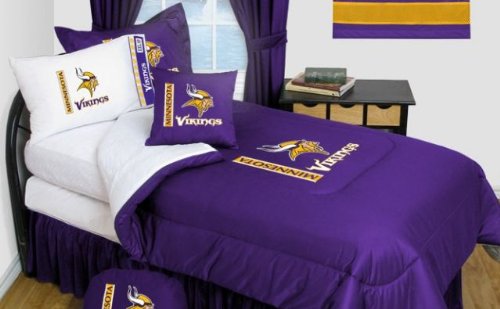 Minnesota Vikings Bedding - NFL Comforter and Sheet Set Combo - Twin