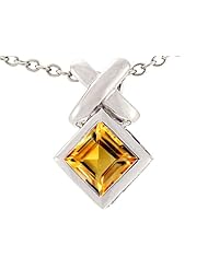 Tommaso Design (tm) Square Genuine Citrine Pendant