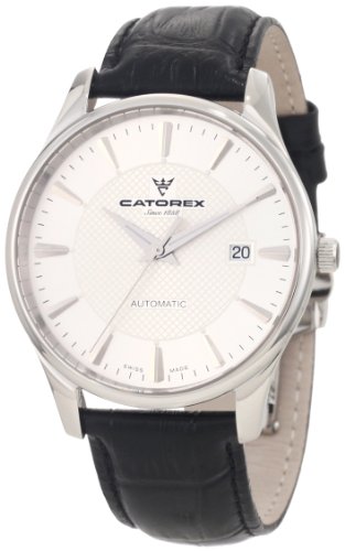Catorex Men's 8166-2 Attitude Automatic Silver Dial Crocodile Patterned Leather Watch