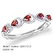EVER FAITH® Silver-Tone Art Deco Teardrop Austrian Crystal Red Dangle Earrings