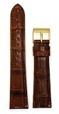 Men's Genuine Louisiana Alligator Watchband Natural Matte Finish Tan 18mm Watch Band