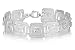 14K White Gold Matte-Finish Hand-Crafted Gallery Link Bracelet, Enhanced with Bezel Set Diamonds.