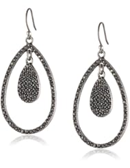 Lucky Brand "Icicle" Silver Pave Orbital Drop Earrings
