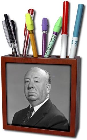 ph_107174_1 FabPeople - Arts and Entertainment - Sir Alfred Hitchcock (PD-US) - Tile Pen Holders-5 inch tile pen holder