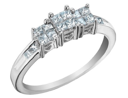 Princess Cut Diamond Engagement Ring 1/2 Carat  ctw  in 14K White Gold
