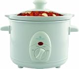 Lloytron Lloytron slow cooker white 120W 1.5L capacity 3 heat settings: High/low/auto removeable ceramic crock pot non slip feet (Lloytron)