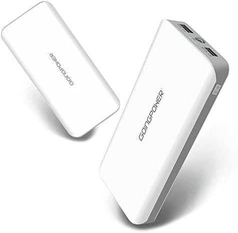 Goingpower 20000mah Dual-port Universal External Battery Portable USB Charger Power Bank for Iphone 5s 5c 5, Ipad Air Mini, Galaxy S5 S4, Tab 2, Note 3 2, Lg G3, Nexus, HTC One M8, Moto X, Lg Optimus Series; Blackberry Bold, Curve, Torch; Motorola Razr Hd/maxx & Bionic (White)