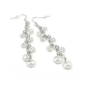 Multi Peace Charm Dangle Drop Earrings Fashion Jewelry