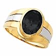 14K Two-Tone Gold Onyx Ring