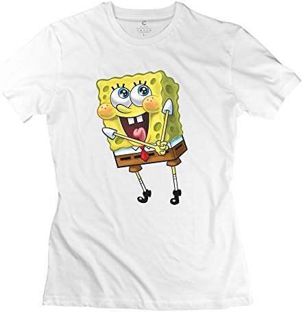 TASY 100% Cotton Women's Fashion Spongebob Cute Smile T-shirt