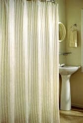 Linen Stripe Linen Fabric Shower Curtain
