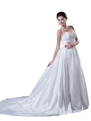 Lace Empire   Waistline Spaghetti Strap Taffeta Wedding Dress 