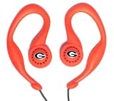 Koss 330 University of Georgia SportClip Earphones with Wind Up Storage Case for MP3, CD, DVD Players (Red Case)