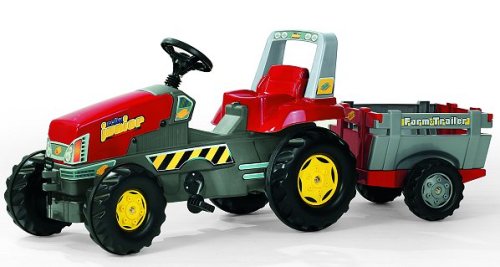 Childrens Toyshop  Toys : Rolly Junior Pedal Tractor & Trailer - Red