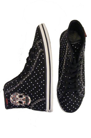 Punkrose Calavera bll/wht/red shoes