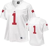 Wisconsin Badgers Women's adidas #1 White Fashion Football Jersey