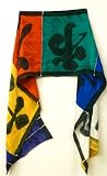 Qigong Scarf, Ken Koles, 11×60 Jacquard, with the 5 Colors of the Elements of Chinese Medicine, White, Blue, Green. Red, and Yellow