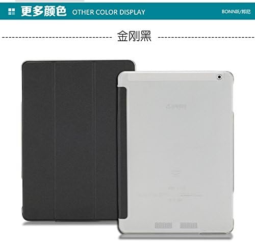Slim Folding PU leather case Clear Back Cover For Teclast X98 Ari III (Black)