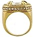 Gold Tone Synthetic Blue CZ Stone Mens Rick Ross Hip Hop Style Ring
