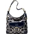 AUTHENTIC COACH BLEECKER SIGNATURE DENIM STITCHED POCKET HOBO 12540