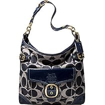 AUTHENTIC COACH BLEECKER SIGNATURE DENIM STITCHED POCKET HOBO 12540