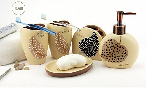European Minimalist Five-Pieces Wedding Housewarming Gift 3D Bathroom Accessories Set Lotion Dispenser/Toothbrush holder/Soap Dish/Soap Dispenser