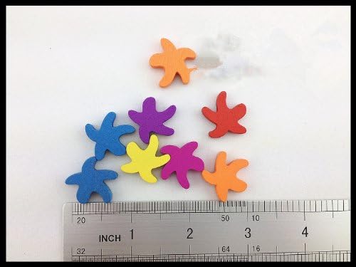 100pcs Mixed Wooden Buttons in Bulk Buttons for Crafts Button Star Fish Buttons Bu-105