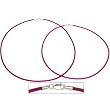 Rubber Cord Necklaces Pink 16" 2Pcs
