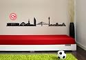 Wandtattoo - Fortuna Düsseldorf Skyline mit Logo, 120 cm Breite