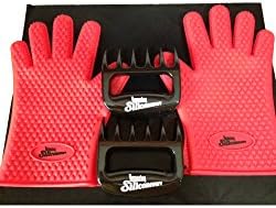 Amazing Siliconeware Best Value Set of 6 pieces! includes Heat Resistant Silicone Cooking Gloves, Meat Shredder Fork Claws and Grilling Baking Mat (Set of 6 pieces: 2 silicone heat resistance gloves, 2 meat shredder forks and 2 grill mats)