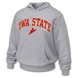 Iowa State Cyclones Arch and Logo Hooded Sweatshirt Gray (Small)