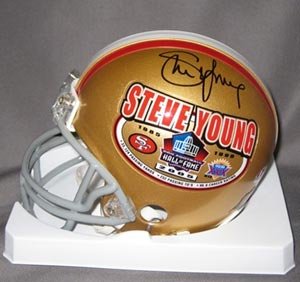 Steve Young Signed 49ers Hall of Fame Mini Helmet