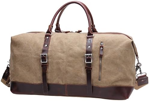 Canvas Travel Duffel Weekender Shoulder Tote Carryon Luggage Gym Bag#Z-1 (xl, khaki)