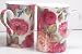 Pair Fine English Bone China Coffee Mugs Sandra's Rose Chintz