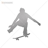 Vinyl Sticker Decal Skate Boarding Siz Atv Car Garage bike recreation stairs outside extremal (4 X 3,92 Inches) Matte Metallic Silver